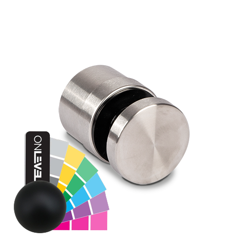 Glass adapter Ø50mm adjustable t=25-35mm glass thickness 16.76-21.52mm, AISI 316 RAL matt (GLASS IS ADJUSTABLE WHEN ASSEMBLED)