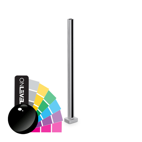 PIKASSO endpost 50x50mm H=1000mm 10-13.52mm, aluminum RAL shiny