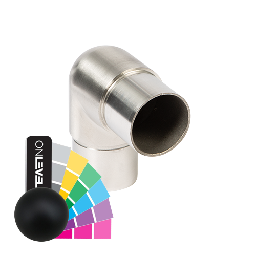 EMPIRE STATE POST corner connector 90° Round Ø42.4x2mm, AISI 304 RAL matt