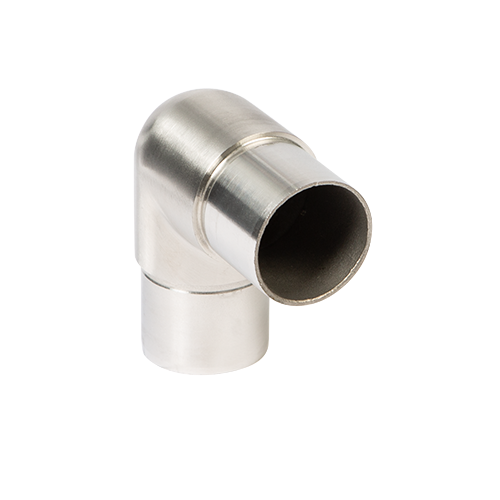 Corner connector 90° Round Ø42.4x2mm, AISI 316 satined