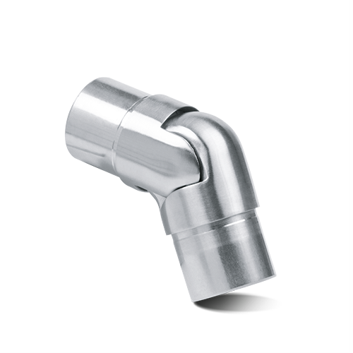 Corner connector variable Ø42.4x2mm, AISI 304 satined