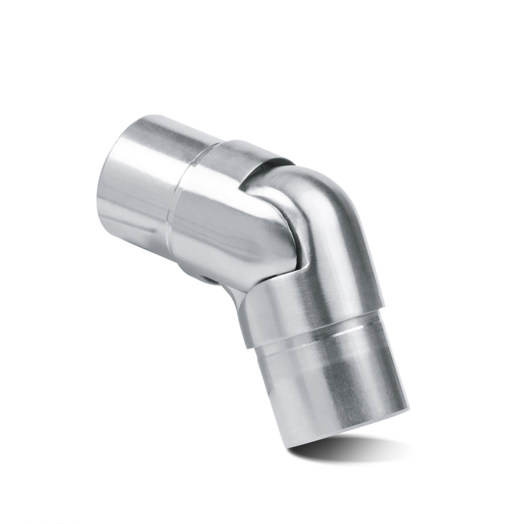 Corner connector variable Ø42.4x2mm, AISI 316 satined