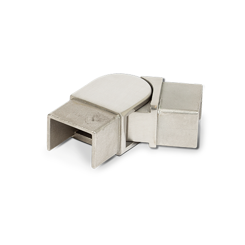 Corner connector horizontal adjustable 90-180° Glass handrail 40x30x1mm, AISI 304 satined