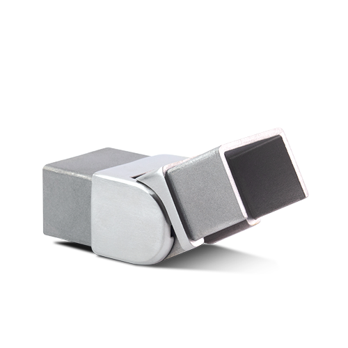 Corner connector vertical adjustable 135-180° Glass handrail 40x30x1mm, AISI 316 satined
