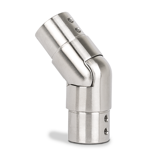 Corner connector adjustable down for glass handrail Ø42.4x1.5mm, AISI 316 satined