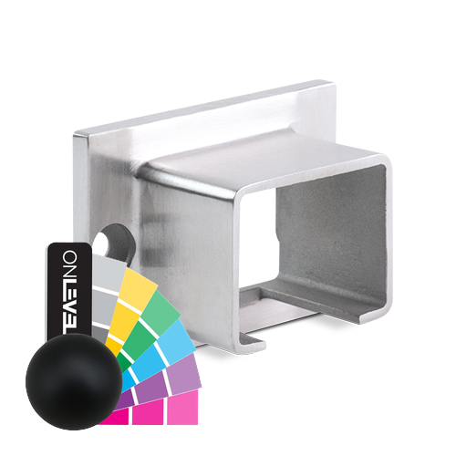 Wall support for glass handrail 40x30x1mm, AISI 316 RAL matt