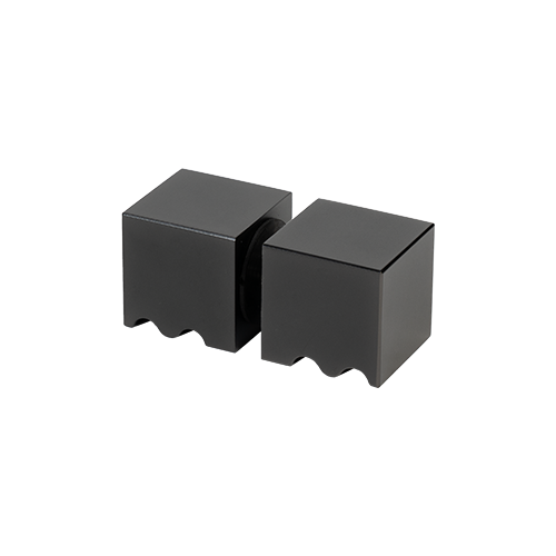 Shower door knob 30x30x30mm, 2-sided glass 6-12mm, brass gun metal brushed