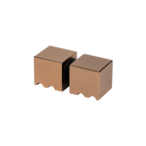 Shower door knob 30x30x30mm, 2-sided glass 6-12mm, brass rose gold brushed