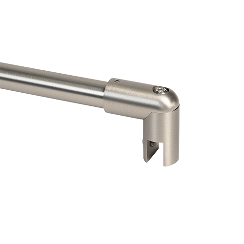 Reinforcement Set Ø19mm glass-wall 90° glass 6/8/10mm L(max)=1035mm, brass stainless steel brushed