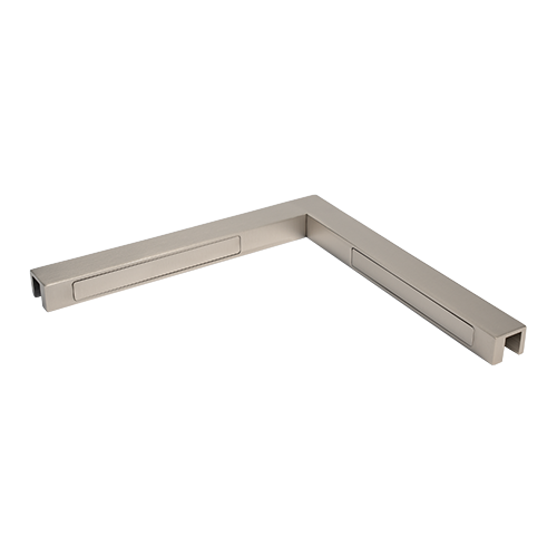 Reinforcement corner glass-glass 90°, brass stainless steel brushed