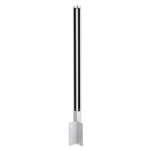 GUARDIAN OF THE UNIVERSE cornerpost side handrail 58x58mm H=1400mm glass 10-10.76mm, aluminum mill finish