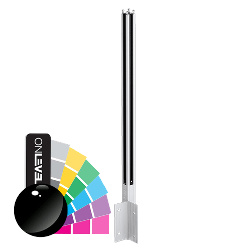 GUARDIAN OF THE UNIVERSE cornerpost side handrail 58x58mm H=1400mm glass 10-10.76mm, aluminum RAL shiny