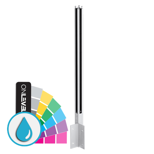 GUARDIAN OF THE UNIVERSE cornerpost side handrail 58x58mm H=1400mm glass 10-10.76mm, aluminum ARMOR RAL