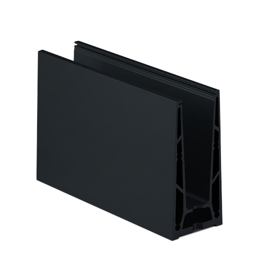 TL-6000 Glass profile L=5000mm aluminum black anodized