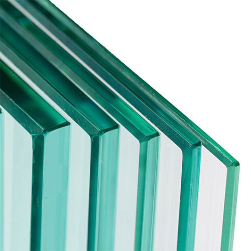 Glass panel 8mm half tempered clear PVB foil clear all sides polished