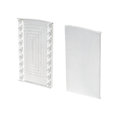 TF-6621 endcap right with covercap, aluminum mill finish