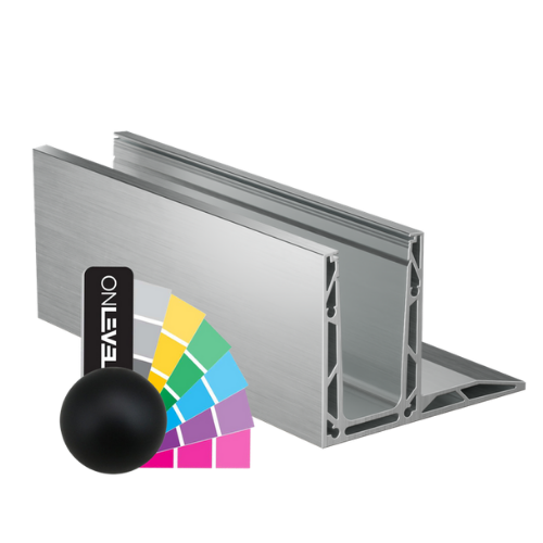 TF-3620 glass profile L=5000mm, aluminum RAL matt