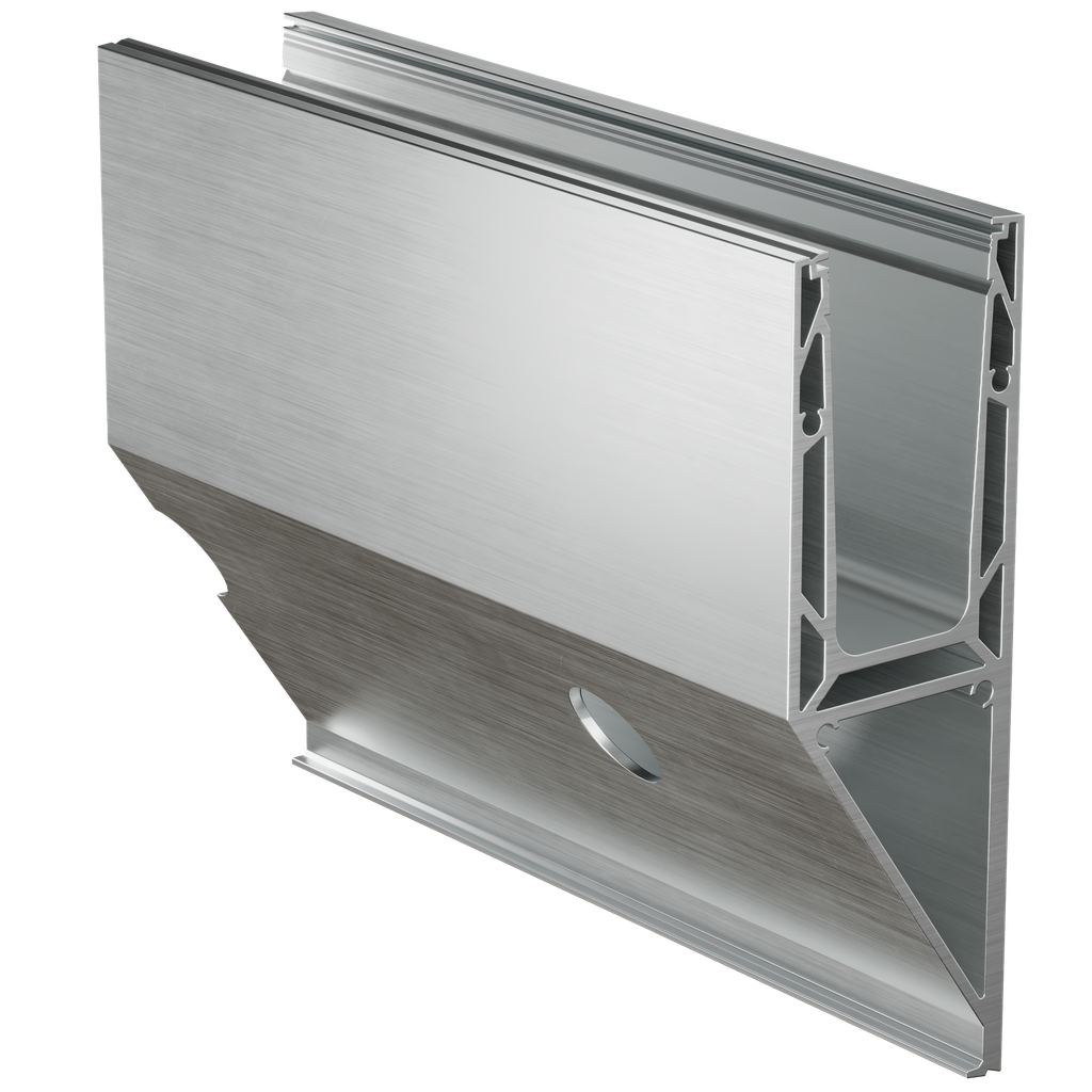 TF-3621 glass profile L=5000mm, aluminum natural anodized