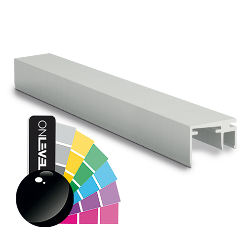 Top-cover slim with opening 15mm, L=5000mm, aluminum RAL shiny