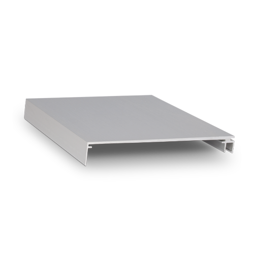 Top-cover slim with opening 120mm, L=5000mm, aluminum natural anodized