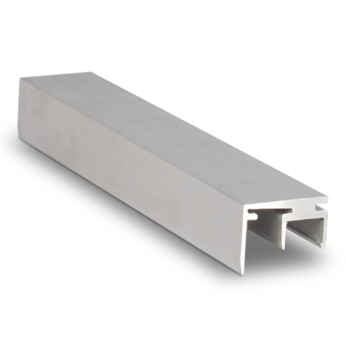 Top-cover with opening 10mm, L=5000mm, aluminum natural anodized
