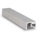 Top-cover with opening 10mm, L=5000mm, aluminum natural anodized