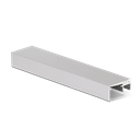 Top-cover with opening 20mm, L=5000mm, aluminum mill finish