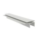 Top-cover with horizontal opening 2.5mm, L=5000mm, aluminum mill finish