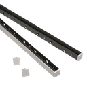 SKYFORCE-Slim set incl. glass rubbers for glass 10.76/12.76mm height 700mm two sides covering, aluminum natural anodised