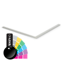 Glass edge protection, corner 90° glass 19-21.5mm, alum. RAL shiny including glass mounting tape
