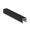 Handrail U-profile 30x28x2mm L=5000mm, aluminum black anodized