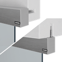 INFINITYSLIDE 69kg set wall/ceiling mounting glass 1-panel including dampers L=2mtr, aluminum natural anodized