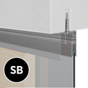 INFINITYSLIDE 69kg fixed glass set (ceiling) glass/wood 2-panels L=4mtr, aluminum black anodized