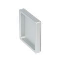 Shell handle set self sticking 65x65x10mm, alum. natural anodized