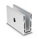 TL-6081 Glass profile  L=2500mm aluminum natural anodized