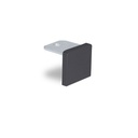 Endcap flat U-profile 30x28x2mm, aluminum black anodized