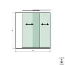 SunView model 1 right opening 2-lanes full height L=xxxxmm (max. 2500mm) H=xxxxmm (max. 2600mm), aluminum natural anodized (excl. locks, drivers and glass)