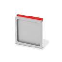 Shell handle set self sticking 65x65x6mm, alum. natural anodized