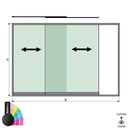 SunView model 1 left opening 2-lanes half height L=xxxxmm (max. 3000mm) H=xxxxmm (max. 1700mm), aluminum RAL structure (excl. locks, drivers and glass)