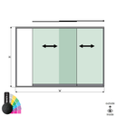 SunView model 1 right opening 2-lanes half height L=xxxxmm (max. 3000mm) H=xxxxmm (max. 1700mm), aluminum RAL structure (excl. locks, drivers and glass)