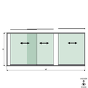 SunView model 1 right opening 3-lanes half height L=xxxxmm (max. 4500mm) H=xxxxmm (max. 1700mm), aluminum natural anodized (excl. locks, drivers and glass)