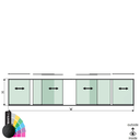 SunView model 1 left/right opening 3-lanes half height L=xxxxmm (max. 9000mm) H=xxxxmm (max. 1700mm), aluminum RAL structure (excl. locks, drivers and glass)