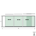 SunView model 1 right opening 4-lanes half height L=xxxxmm (max. 6000mm) H=xxxxmm (max. 1700mm), aluminum natural anodized (excl. locks, drivers and glass)