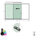 SunView model 2 left opening 3-lanes full height L=xxxxmm (max. 4500mm) H=xxxxmm (max. 2600mm), aluminum RAL shiny (incl. stainless steel doorhandle and drivers excl. locks and glass)