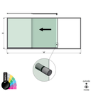 SunView model 2 left opening 3-lanes half height L=xxxxmm (max. 4500mm) H=xxxxmm (max. 1700mm), aluminum RAL shiny (incl. stainless steel doorhandle and drivers excl. locks and glass)
