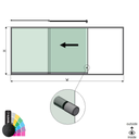 SunView model 2 left opening 3-lanes half height L=xxxxmm (max. 4500mm) H=xxxxmm (max. 1700mm), aluminum RAL structure (incl. stainless steel doorhandle and drivers excl. locks and glass)