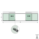 SunView model 2 left/right opening 3-lanes half height L=xxxxmm (max. 9000mm) H=xxxxmm (max. 1700mm), aluminum natural anodized (incl. stainless steel doorhandle and drivers excl. locks and glass)