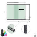 SunView model 3 left opening 2-lanes half height L=xxxxmm (max. 3000mm) H=xxxxmm (max. 1700mm), aluminum RAL structure (incl. locks, stainless steel doorhandle and drivers excl. glass)