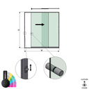 SunView model 3 right opening 2-lanes full height L=xxxxmm (max. 3000mm) H=xxxxmm (max. 2600mm), aluminum RAL structure (incl. locks, stainless steel doorhandle and drivers excl. glass)