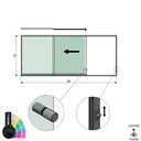 SunView model 3 left opening 3-lanes half height L=xxxxmm (max. 4500mm) H=xxxxmm (max. 1700mm), aluminum RAL matt (incl. locks, stainless steel doorhandle and drivers excl. glass)